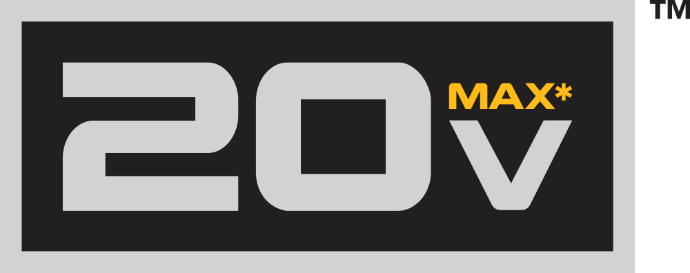 En el centro de un fondo blanco, hay un pequeño logotipo de DEWALT.